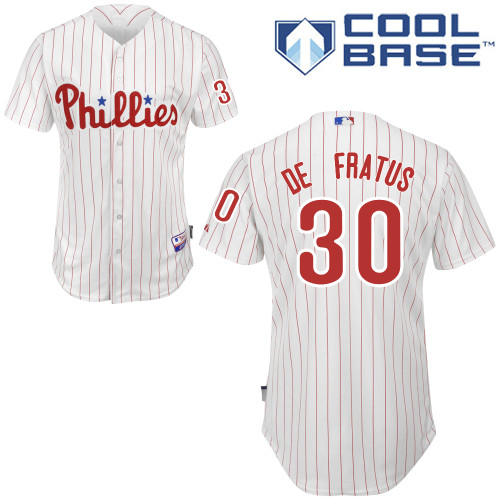 Justin De Fratus #30 MLB Jersey-Philadelphia Phillies Men's Authentic Home White Cool Base Baseball Jersey